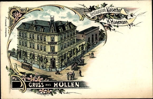 Chromo-Litho Bulmke case Gelsenkirchen in the Ruhr area, restoration Kaiserhof, owner H. Hagemann