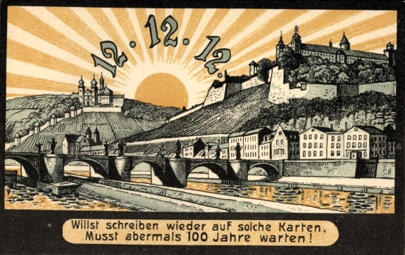 KP Würzburg nad Menem Dolna Frankonia, data 12.12.12., Chcę pisać jeszcze raz na takich kartkach
