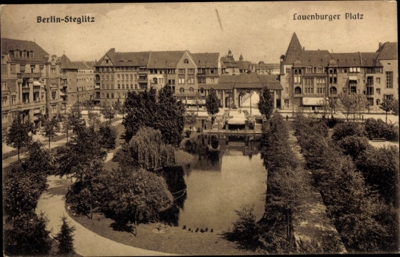 Postcard Berlin Steglitz, Lauenburger Platz