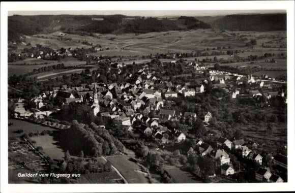 Postcard Gaildorf am Kocher Württemberg, aerial view of rural surroundings, view of houses