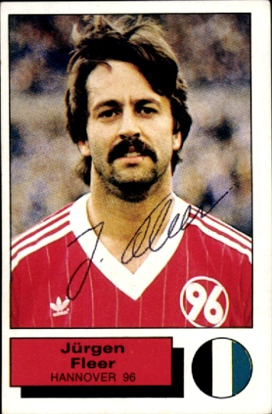 Obraz kolekcjonerski piłka nożna 1986, zdjęcie nr 320, Jürgen Fleer, Hannover 96