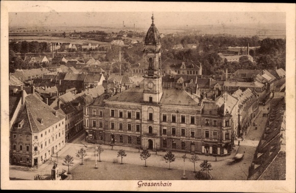 Ak Großenhain Saksen, stadhuis, stadsbeeld