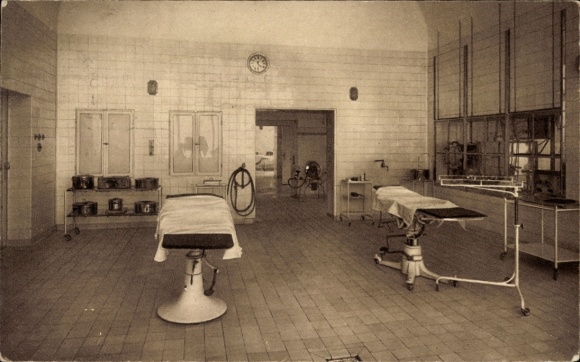 Postcard Nymphenburg Munich Bavaria, Hospital of the Third Order, Operating Room