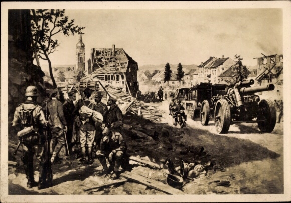 Künstler Ak Handel Manzetti, E. v., Vormarsch des XII. A. K. durch Johannes Rohrbach, HDK 369