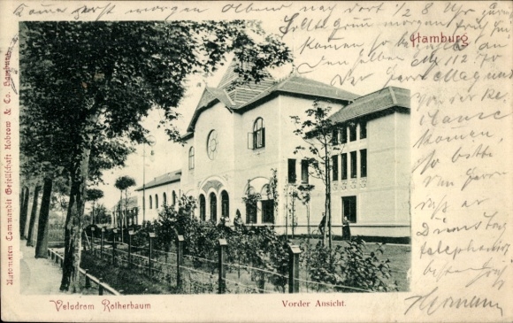 Postcard Hamburg Eimsbüttel Rotherbaum, Velodrom, front view