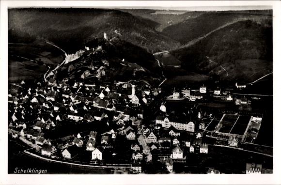 Postcard Schelklingen Swabian Alb, aerial photograph