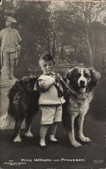 PC Prince Wilhelm of Prussia with St. Bernard, Liersch 1947