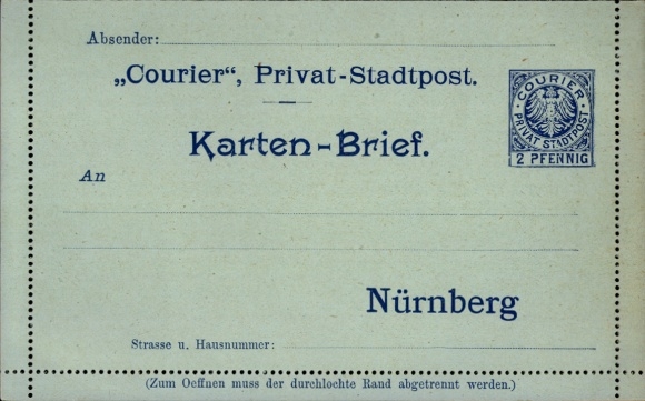 KP Norymberga, prywatna poczta miejska, kurier