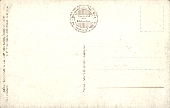 Artist Postcard Gehlberg Suhl Thuringia, The Schmücke