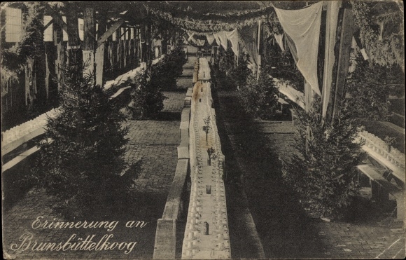 Ak Brunsbüttelkoog Brunsbüttel in Dithmarschen, Erinnerungskarte, Baracke, Inneres