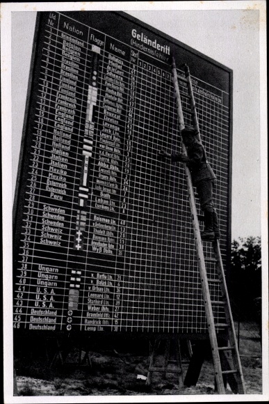 Collection picture Olympia 1936, cross-country ride in Döberitz, scoreboard