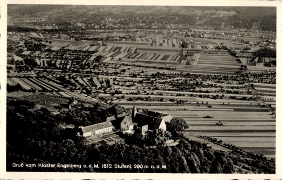 Postcard Großheubach am Main Lower Franconia, Engelberg Monastery, aerial photograph
