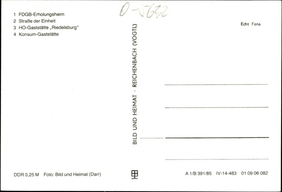 Ak Uder in Eichsfeld in Thüringen, herstellingsoord FDGB, Unity Street, consumentenrestaurant