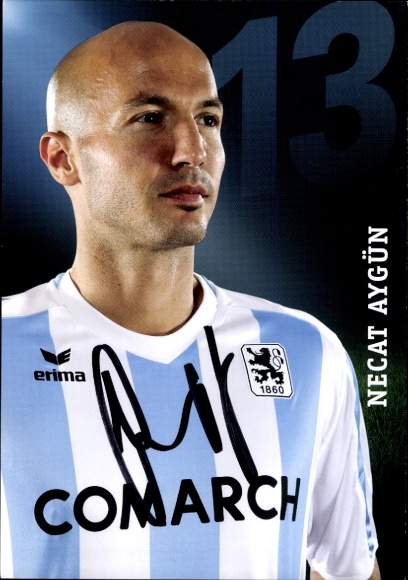 Autogrammkarte Fußballer Necat Aygün, TSV 1860 München, Autogramm