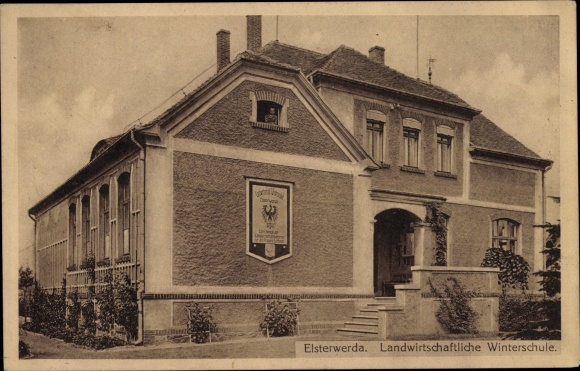 Postcard Elsterwerda in Brandenburg, agricultural winter school