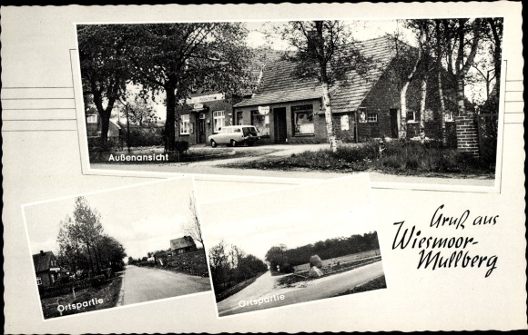 Postcard Mullberg Wiesmoor in Ostfriesland, inn, exterior view, local section