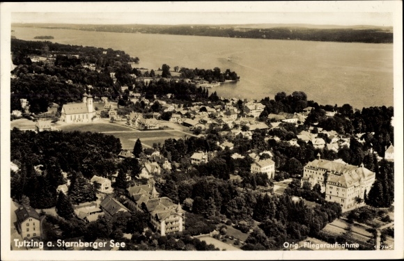 PC Tutzing in Upper Bavaria, aerial photo of the place
