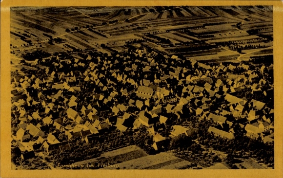 Postcard Forchheim am Kaiserstuhl, aerial photograph
