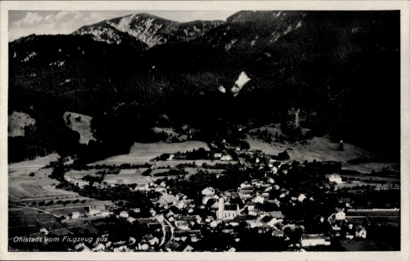 Ak Ohlstadt in Oberbayern, Fliegeraufnahme