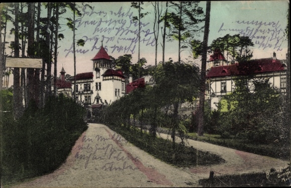 Postcard Gommern Jerichower Land, sanatorium Vogelsang, outbuildings, official residence
