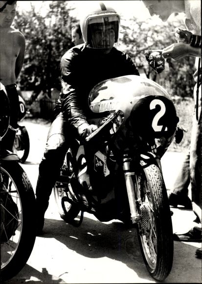 Foto Motorrennsport, Motorradrennfahrer Dieter Braun, Autogramm