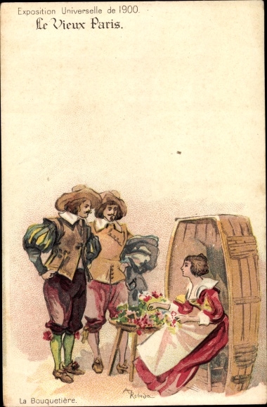Artist Chromo-Litho Robida, A., Exposition Universelle de 1900, La Bouquetiere