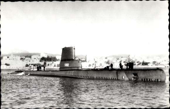 Postcard Dutch submarine, submarine HrMs Walrus