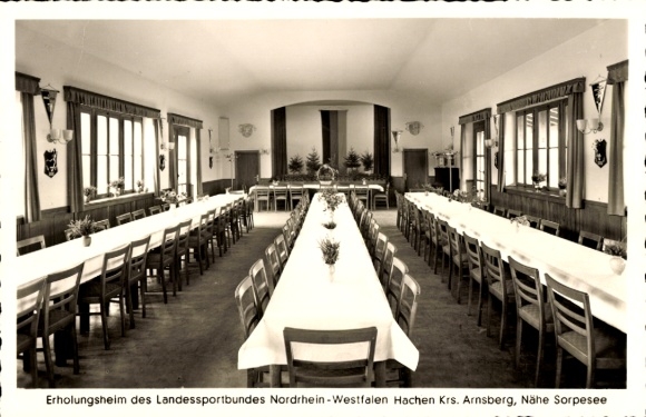 Postcard Hachen Sundern in Sauerland, recreation center of the State Sports Association