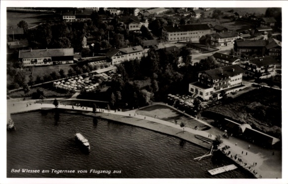 Postcard Bad Wiessee in Upper Bavaria, aerial photograph