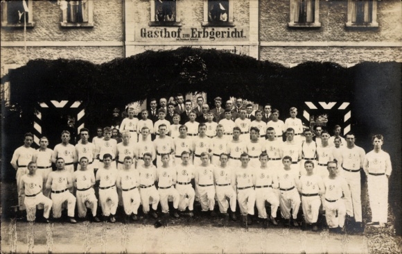 Photo Postcard Frauenstein in the Erzgebirge, gymnastics club, inn at the inheritance court