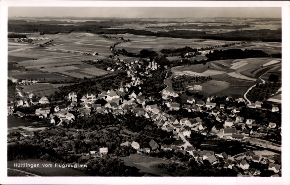 Postcard Hüttlingen in Württemberg, aerial photograph