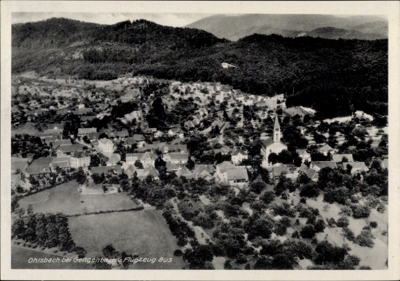 Postcard Ohlsbach near Offenburg Baden, aerial photograph