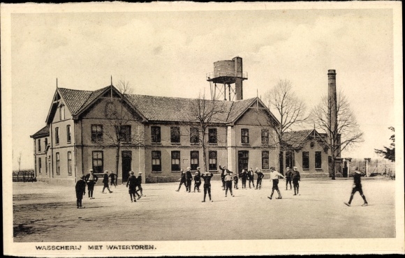 Postcard Neerbosch Nijmegen Gelderland, Elim orphanage, laundry, water tower