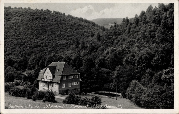 Ak Waldbrunn im Neckar Odenwald Kreis, Gasthaus und Pension Waldesruh, Bes. Mechler