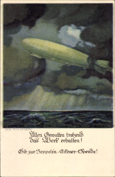 Artist PC Amtberg, Otto, defying all forces, the work received, Zeppelin Eckener donation