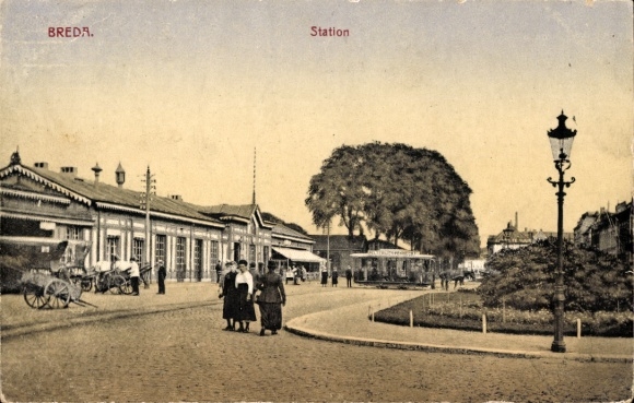 Postcard Breda North Brabant, train station
