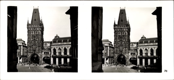 Stereofoniczny obraz przestrzenny zdjęcie Praga Praga, Stare Miasto, Wieża Prochowa