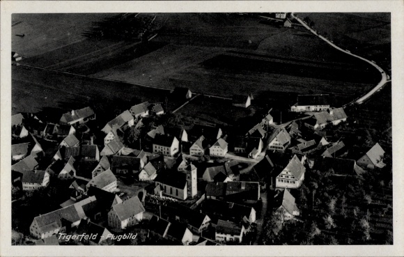 Postcard Tigerfeld Pfronstetten in Baden Württemberg, aerial photo