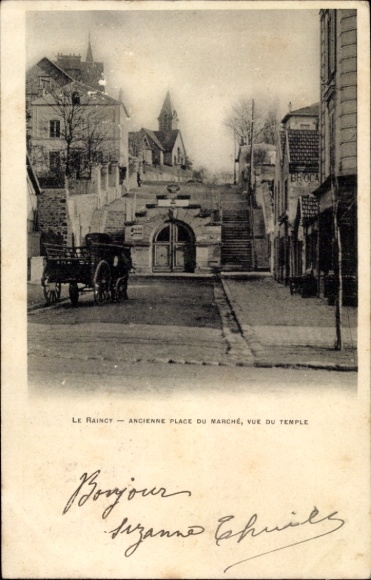 Ak Le Raincy Seine Saint Denis, Alter Marktplatz, Blick auf den Tempel