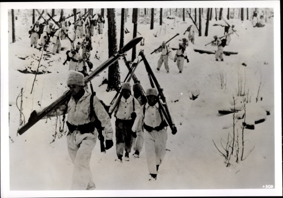 Photo Heinrich Hoffmann, shock troop of German and Finnish troops, Karelia, Lapland, Schneetarn