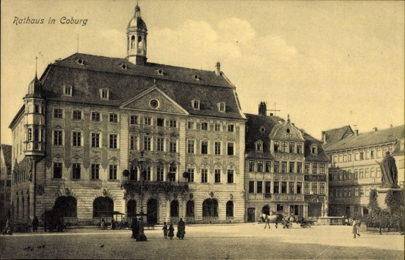 Postcard Coburg in Upper Franconia, Town Hall