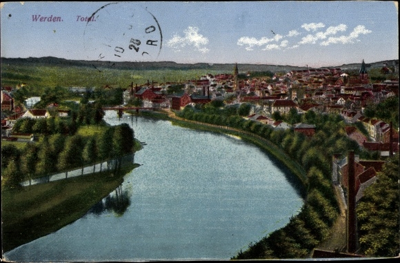 Postcard Werden Essen on the Ruhr, view over the city, panorama