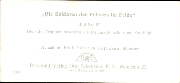 Stereo spatial image photo &quot;The soldiers of the Führer in the field&quot;, No. 67, demarcation line on the San