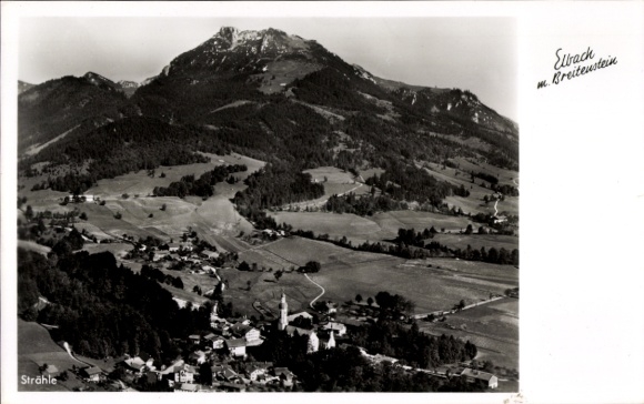 Postcard Elbach Fischbachau in Upper Bavaria, aerial photo, Breitenstein