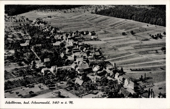 Postcard Schellbronn Neuhausen in the Enzkreis Black Forest, aerial photograph