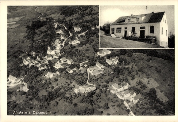 Postcard Altisheim Kaisheim in Swabia Bavaria, aerial photograph