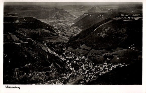 Picture of Wiesensteig in Württemberg, landscape view, village view, mountainous surroundings