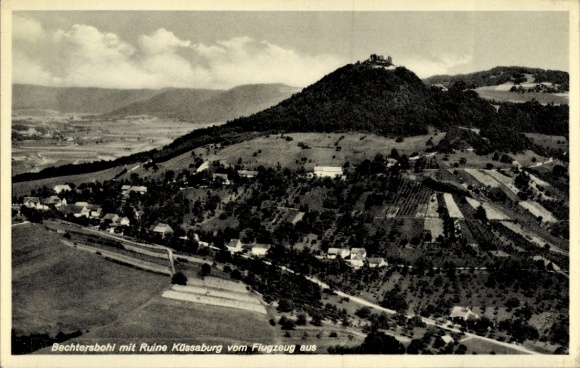 Ak Bechtersbohl Küssaberg in Baden Württemberg, Luftaufnahme, Ruine Küssaburg, Landschaft, vintag