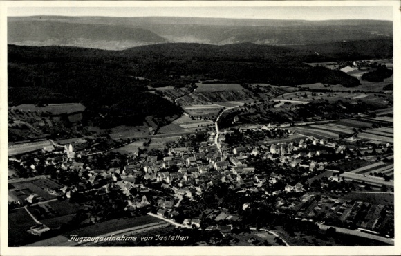 Ak Jestetten in Baden, Flugzeugaufnahme, Luftaufnahme, Ländliche Aussicht
