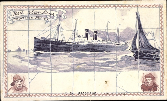Chromo-Litho Red Star Line, steamer SS Vaderland